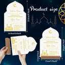 DoubleFill Acrylic & Wood Ramadan Decorative Table Sign, 6.6 x 9.8 inches, White, Modern Style, Islamic Tabletop for Desk Shelf Living Room