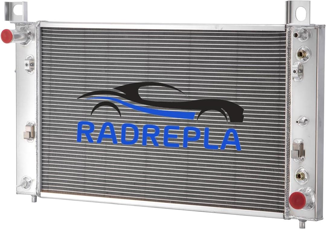 CU2334 Aluminum Radiator for 1999-2013 Chevy Silverado 1500 Tahoe GMC Sierra 1500 Yukon V8 1 Row Radiador Crossflow Radiators 2000 2001 2003 2004 2006 2007 2008 2009 2010 2011 2012