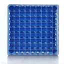 Cryogenic Storage Box - Polycarbonate Freezer Boxes,Blue/81 Place, for Storing 1.5-2.0 mL Cryotubes (Pack of 1)