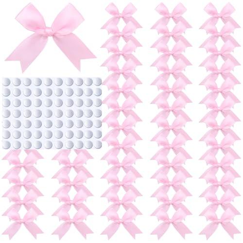 Pink Gift Wrap Bows - 50 Pcs 3.3 Inch Elegant Bows for Gift Wrapping, Party Decorations, Wedding Decor, Baby Shower, Christmas, Birthday, Crafts, Gift Bags