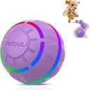 Petbobi Active Rolling Ball for Dogs - 2025 New Upgrade 2 Modes Interactive Dog Toys, USB Rechargeable Motion Activated Self Moving, Durable Pet Ball for Small Medium Large Breeds, LED Light, Purple