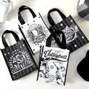 Estune 24 Pcs Volleyball Gift Bags Non Woven with Handles Reusable Sport Themed Party Favor Volleyball Treat Bags Goodie Candy for Birthday Party Decor Black and White