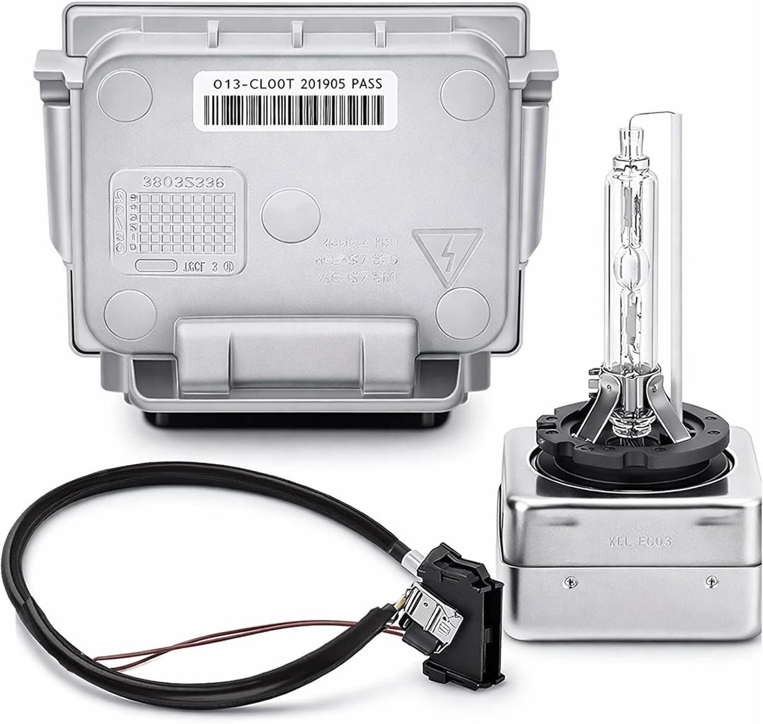 89034934 4L0907391 4L0907391A Xenon HID Headlight Ballast with Igniter and D1S Bulb - Compatible with Jeep Grand Cherokee, Buick Enclave, Audi Q7, BMW 1-Series, GMC Acadia, VW Passat