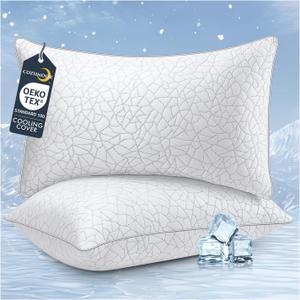 COZSINOOR King Size Bed Pillows - Breathable Premium Down Alternative Pillows Set of 2 for Side, Back, and Stomach Sleepers Cooling Hotel Quality Fluffy Soft Microfiber Fill Skin-Friendly