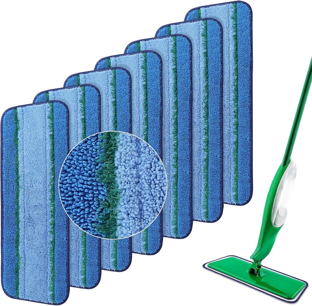 Upgraded Replacement Microfiber Spray Mop Pads for Libman Freedom Spray Mop, Washable Reusable Wet & Dry Cleaning Refill Head for Multi-Surface Floor