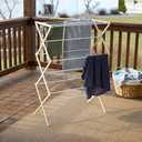 Household Essentials 5001 Collapsible Folding Wooden Clothes Drying Rack For Laundry | Pre Assembled (Natural/White Birch)
