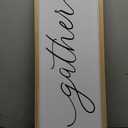 FZMHASLWW Gather Sign Wall Decor 32"×12" Large Wooden Framed for Dining Room Simple Home Kitchen Hanging Art (Wood)