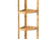 2026 New Bamboo Standing Shelf, 4 Tier Corner Shelf Stand, Free-Standing Shelf Units, Triangular Curved Corner Shelf Stand for Space-Saving Display Ideal for Bathroom/Kitchen/Living Room Storage