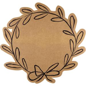 2 x Santa Barbara Design Studio Disposable Placemats - Set of 24 Die-Cut Kraft Paper Table Mats, 17" x 16", Wreath-Shaped