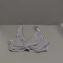 Fanuerg Women's Twist Front Bikini Top V Neck Push Up Padded Swimsuit Top Bathing Suits (Large, 01- Black Stripe)