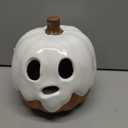 Halloween Decor - 8.5" H Resin Ghost Pumpkin with Flameless Candle for Indoor Outdoor - Cute Spooky Centerpieces Halloween Decorations for Tables Porch Yard Home Front Door Mantel