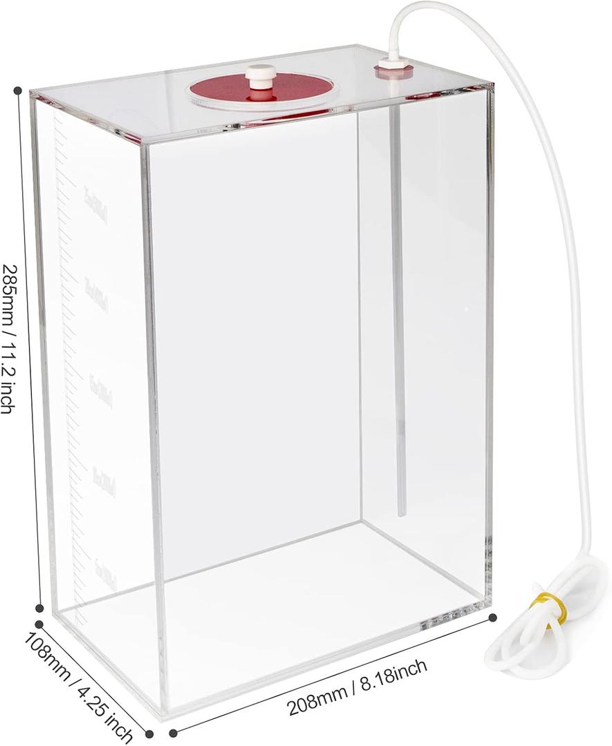 Aquarium Choice Acryli Made Liquid Storage Doing Pump Reservoir Container (4.7 * 7.4 * 10.9 Inch;5000ml/5LRed)