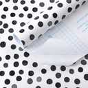 2 x Dimoon 17.3''x78.7'' Peel and Stick Wallpaper Modern Polka Dot Black and White Grey Contact Paper Boho Wallpaper Removable Self Adhesive Wall Paper Renter Friendly Bathroom Bedroom Vinyl Roll