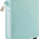 TOTANKI 25" Rolling Slim Laundry Basket on Wheels, Foldable Laundry Hamper with Handle, Collapsible Laundry Sorter and Organizer, Tall Storage Basket Bin (Light Blue)