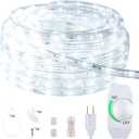 12M/40ft Dimmable LED Rope Light, Cuttable Waterproof Indoor Outdoor Clear Tube Light Rope, 432 Daylight White LEDs 110V 6000K Flexible Soft Connectable for Patio Balcony Garden House Decor