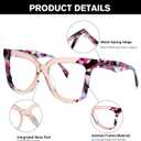 Zeelool Blue Light Blocking Glasses, Acetate Frame Glasses for Women with Clear Lens Anti Eyestrain & UV ZJGA269329 (Champagne)