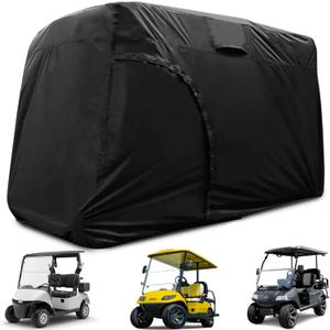 Golf Cart Cover 2/4/6 Passenger, 156"/144"/138"/125"/114"/95" Waterproof Golf Club Car Rain Covers 2/4 Passenger, Outdoor EZGO Yamaha Protective Golf Cart Covers, Golf Cart Enclosure Accessories