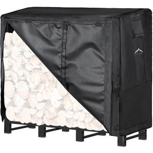 Himal 4ft Waterproof Firewood Cover, Heavy Duty 600D Oxford Outdoor Storage Wood Rack Cover with Buckle (Log Rack not Included)