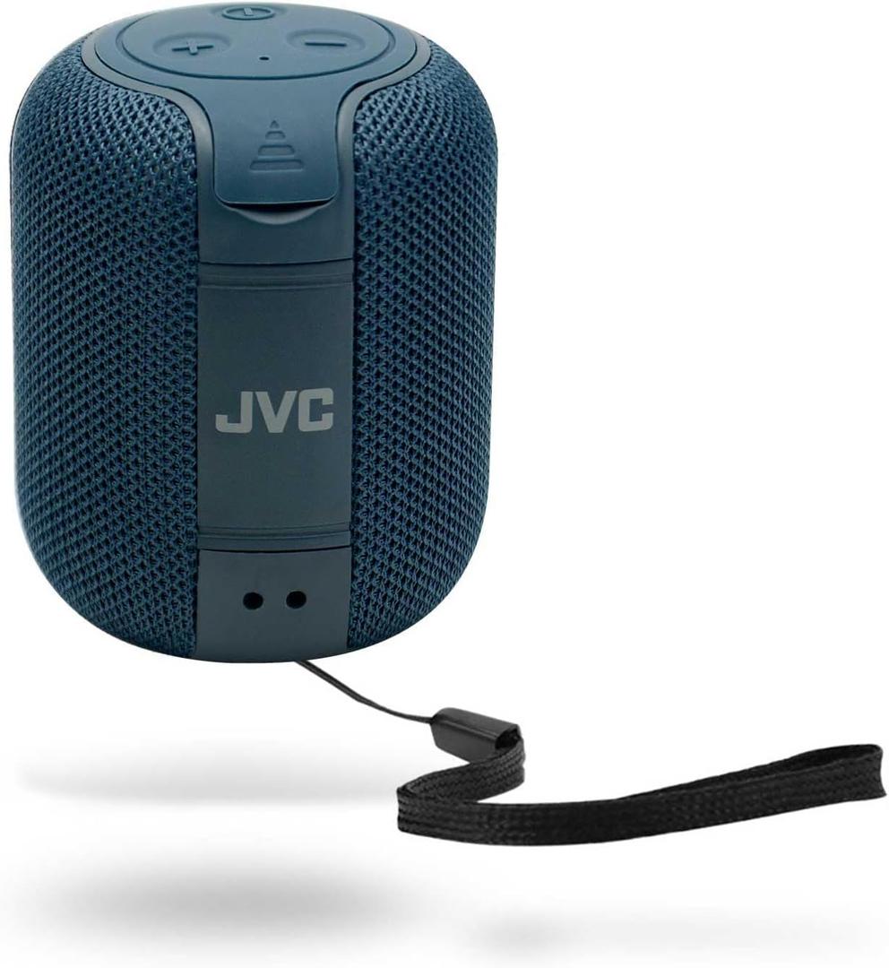 JVC Portable Gumy Wireless Speaker with Surround Sound, Bluetooth 5.3, Lightweight, TWS Capability, USB-C, up to 15-Hour Battery Life - SPSG1BTA (Blue)