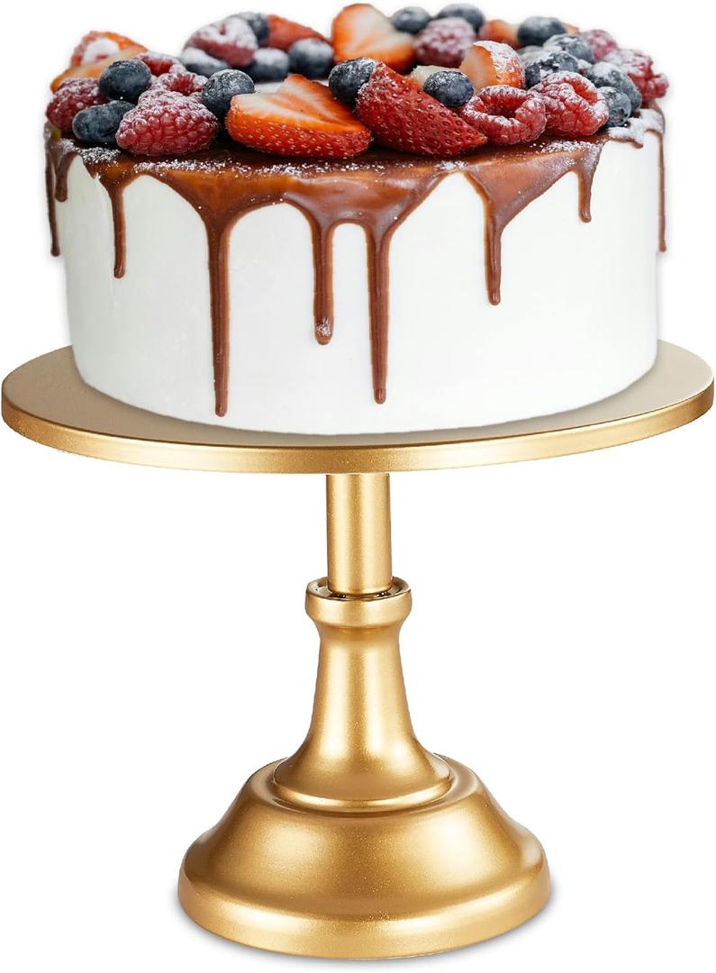 Darnell Nehemiah 12 inch Gold Cake Stand: Metal Cake Holder Stand - white cupcake stand For Wedding Reception Birthday (12inch Gold)