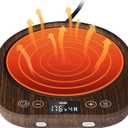 PUSEE Candle Mug Warmer Electric,Auto On/Off Gravity-Induction Coffee Mug Warmer with 9 Temp Settings,1-9 Timer Candle Melter Warmer Beverage Coffee Warmer Practical Portable Warmer for Home & Office (Wood Grain)