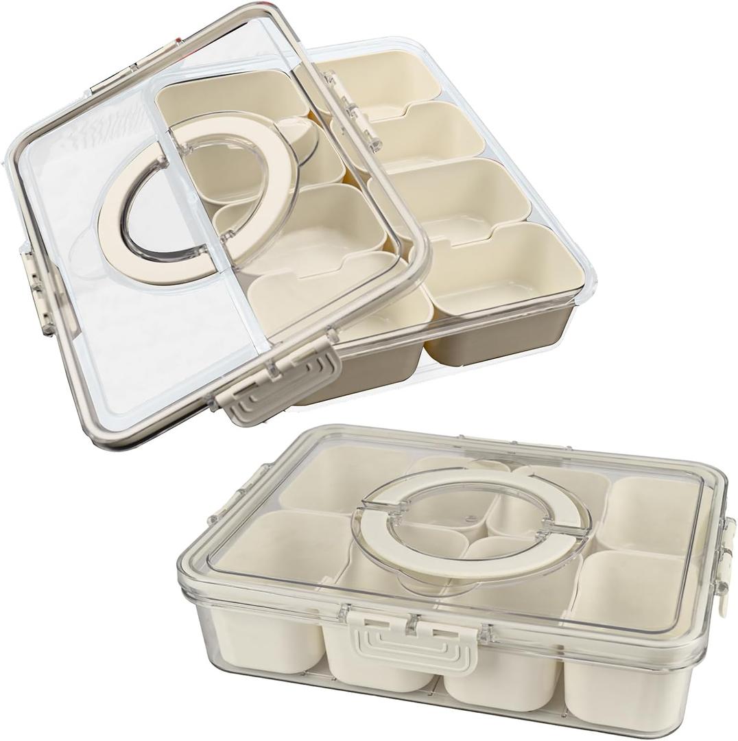Charcuterie Board with Lid - Stylish Snack Tray for Meal Prep and Food Storage