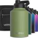 WATERSY 1 Gallon Water Bottle Insulated(Cold for 48 Hrs),BPA Free&Leak Proof,128oz Stainless Steel Water Jug,Big thermo,Large Water Bottle with Handle for Gym,Hiking,Camping&Travel,Olive Green