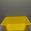 Large Cat Litter Box with High Sides,Cat Boxes for Indoor Cats,Cat Litter Pan for Kitty,Litter Box with Low Entry,Easy to Clean,Anti-Splashing(Yellow)