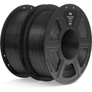 ELEGOO PLA Filament 1.75mm Black 2KG, 3D Printer Filament Dimensional Accuracy +/- 0.02mm, 2pcs 1kg Spool(2.2lbs) Fit Most FDM 3D Printers