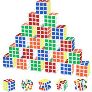 Mini Cube Puzzle Party Favors for Kids: 28 Pack 1.18in 3x3 Magic Cube School Rewards & Classroom Prize for Students - Birthday Valentines Easter Stress Relief Toys Goody Bag Filler Gifts
