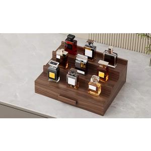 Cologne Organizer for Men, Solid Walnut Wood Cologne Stand, Cologne Shelf Display Holder3 Tier -Light Walnut