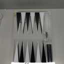 TIZO Elegant 18 Lucite Backgammon Set, Lucite Chips & Cups with Magnetic Closure, Elegant & Practical Boutique Quality Home Dcor, Clear, Black & White
