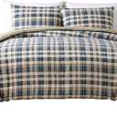 Eddie Bauer - Queen Comforter Set, Reversible Cotton Bedding with Matching Shams, Home Decor for All Seasons (Port Gamble Blue, Queen)