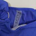 SweatyRocks Women's Ring Linked Halter Push Up Bikini Swimsuit High Stretch Bathing Suit Swimwear Set Swimming Suit Two Piece (Large, Royal Blue)