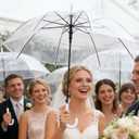 Clear Umbrella Wedding, 25pcs Transparent Umbrella, Bulk Clear Dome Umbrellas Windproof, Auto Open Bubble Stick Umbrellas for Bride Groom Outdoor Photography