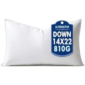 2 Pack MIULEE 14x22 Down Alternative Pillow Insert Decorative Throw Pillow 14 x 22 Inch Body Bed Sleeping Ultra Soft Fluffy Form for Sofa Couch Bed