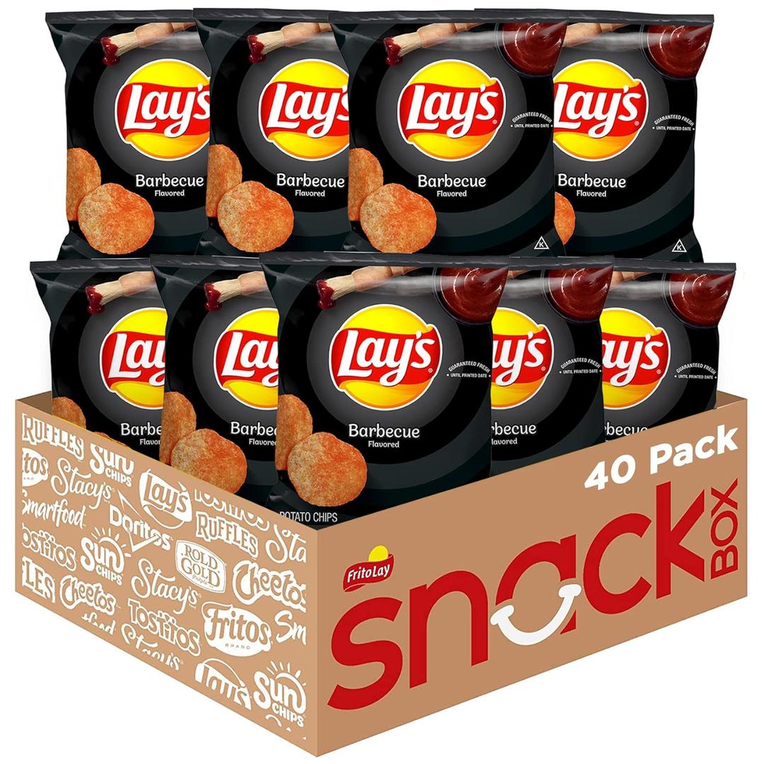 Lay's Barbecue Flavored Potato Chips, 40 Count (EXP 12/30/25)