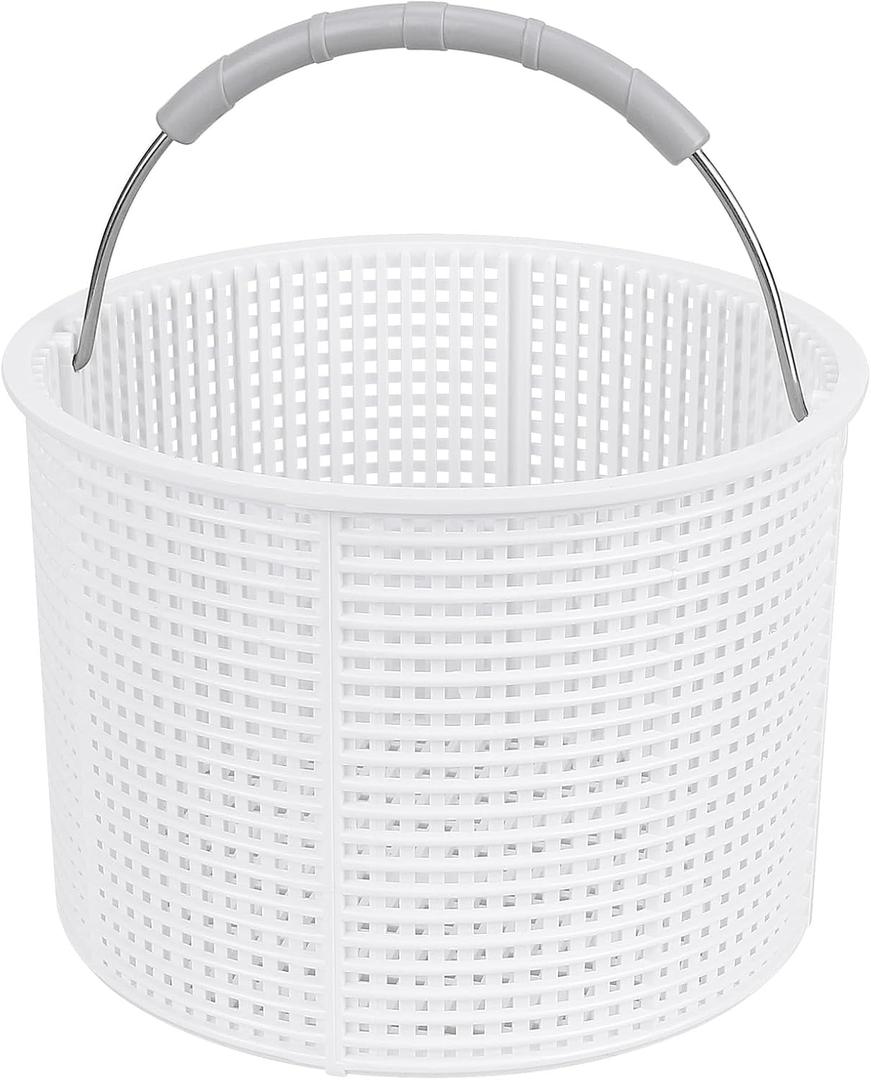 2026 New Model White SPX1082CA 7" Pool Skimmer Basket Replacement for Hayward SP1082/SP1083/SP1084/SP1085/SP1086/SP1075 Series & Aladdin B-152 Skimmers, 316 Stainless Steel Handle with Rubber Grip