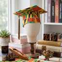 2 x Cuffbow Kente Graduation Cap African Graduation Hat Kente Grad Custom African Grad Accessories for Black Student Graduates Ceremonies College Celebration Party Supplies