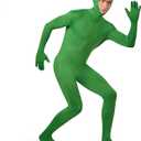 Spooktacular Creations Mens Halloween Costume Open Face Bodysuit Jumpsuit, Zentai Costume Bodysuit for Halloween Party (Green, S)