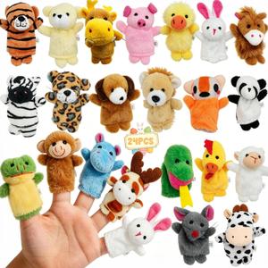 24 Pcs Finger Puppets Set, Animal Finger Puppets for Kids Easter Party Favors Birthday Gift Carnival Classroom Prize