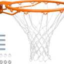 GoSports Regulation 18" Steel Basketball Rim - Choose from Fixed or Breakaway - Use for Replacement or Garage Mount