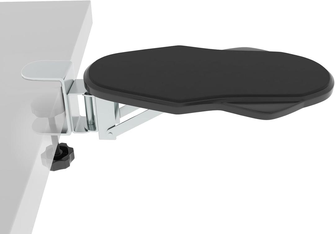 Ergonomic Arm/Elbow Rest for Desk - Foldable Rotatable Elbow Support for Computer Desk, Office & Gaming Comfort (Foldable Rotating Black)
