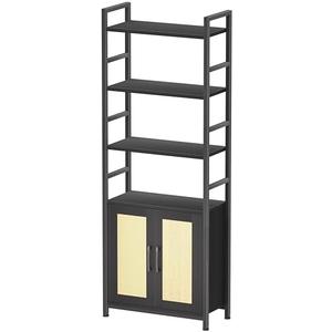Amazon.com: Lazyvan Rattan Bookshelf with Doors,70" Tall Bookcase with Storage Cabinet,6 Tier Book Shelf for Living Room/Bedroom/Home Office/Kitchen,70"(H)*26"(L)*11.8"(W)