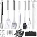 BBQ Accessories Grill Tools Set,Stainless Steel Barbecue Grill Accessories for Outdoor Grill,Barbecue Utensils Grilling Accessories Grilling Gifts for Men,Father's Day/Christmas (Sliver-22PCS)