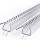 Frameless Shower Door Bottom Seal Sweep Stirp 36 Inch Long,Clear (for 3/8" Glass)