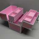 Frenessa Makeup Case Makeup Box Cosmetic Organizer Case Portable Make Up Artist Travel Case Storage Box 4 Trays with Dividers Lockable Hard Train Case Nail Tech Supply Storage Mermaid Pink