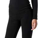 Thermajane Long Johns Thermal Underwear for Women Fleece Lined Base Layer Pajama Set Cold Weather (Small, Black)