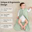 Unnivoll Baby Sleep Sack 0-6 Months 1.0 Tog Baby Wearable Blanket Cotton Sleeping Sack Quilted Baby Sleep Bag with 2-Way Zipper for Infant Newborn Green