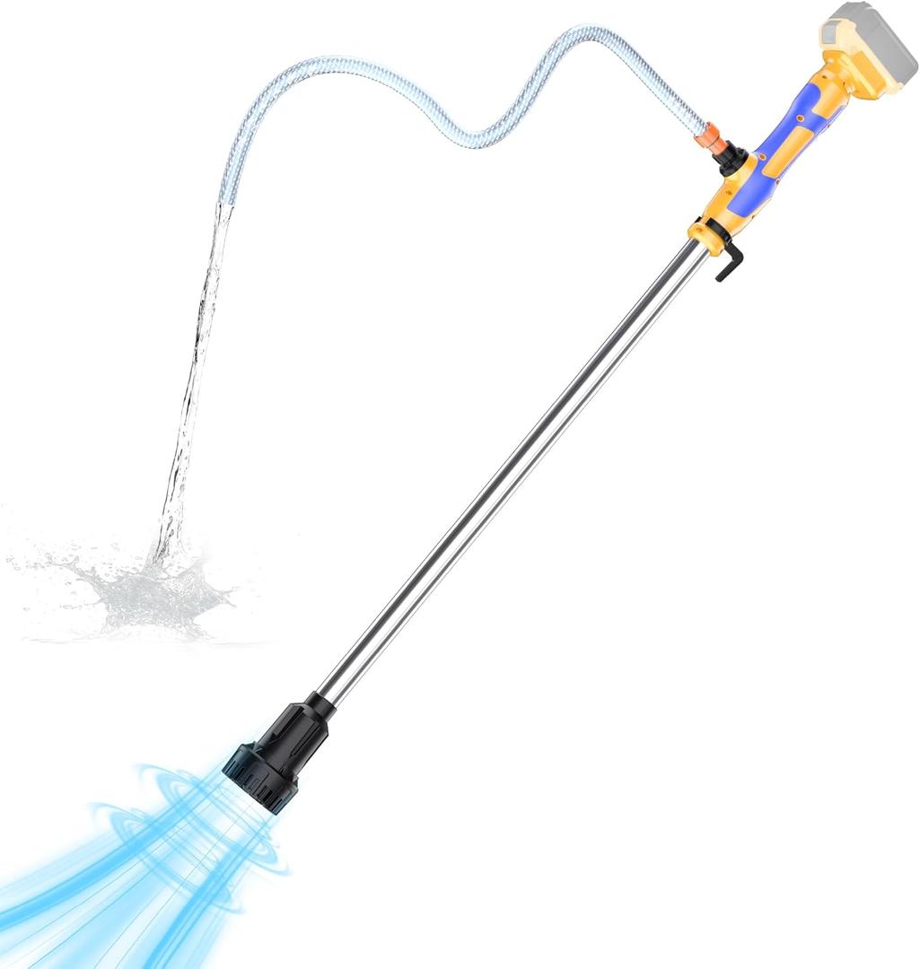 Cordless Stick Water Transfer Pump Compatible with Dewalt 20V MAX Battery(NO Battery)720GPH,32FT Head, Portable Utility Sump Pump Kit with 3/4" Outlet for Pool/Garden/Pond/RV/Boat Draining (Yellow and Blue)